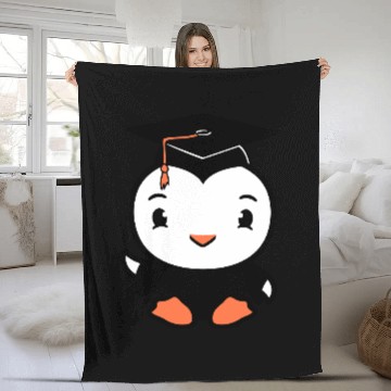 Discover Bird School College Graduation Hat Education Cute Fleece Blankets