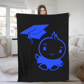 Discover Bird School College Graduation Hat Education Cute Fleece Blankets
