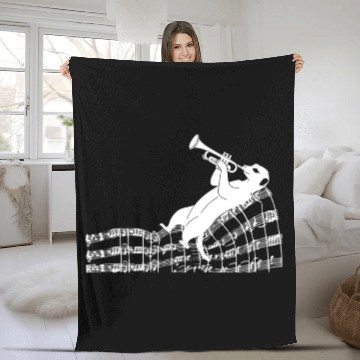 Discover Musical Meerkat With Trumpet And Sheet Music Fleece Blankets