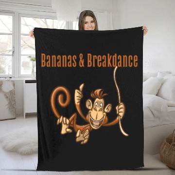 Discover Dancing Monkey | Bananas & Breakdance | Unisex | Fleece Blankets