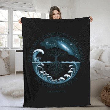 Discover Cosmic Tree of Life Alan Watts Quote Design Fleece Blankets