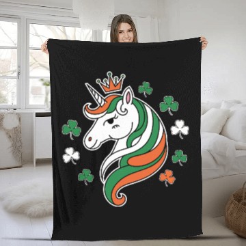Discover Irish Unicorn - St. Patrick’s Day Magic Fleece Blankets