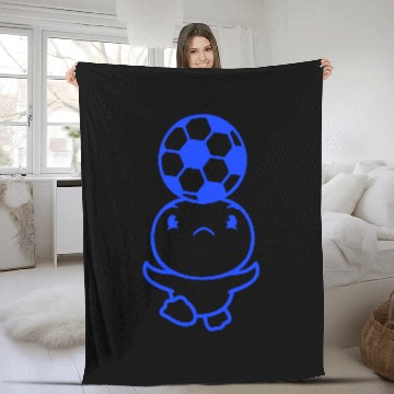 Discover Duck Plays Soccer Header Ball Balancing Head Fun Fleece Blankets