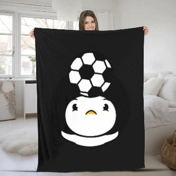 Discover Duck Plays Soccer Header Ball Balancing Head Fun Fleece Blankets