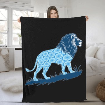 Discover Star of David Pattern 2 Lion of Judah Fleece Blankets