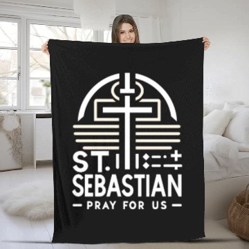 Discover St. Sebastian Pray for Us Catholic Patron Saint Fleece Blankets