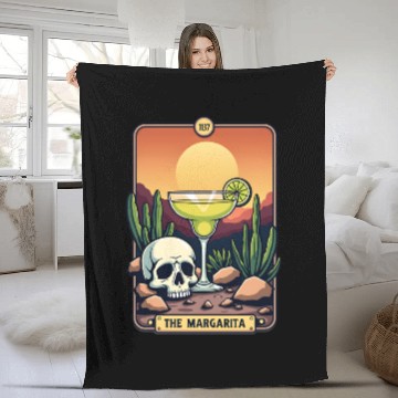 Discover Mexican Cinco De Mayo The Margarita Tarot Card Fleece Blankets