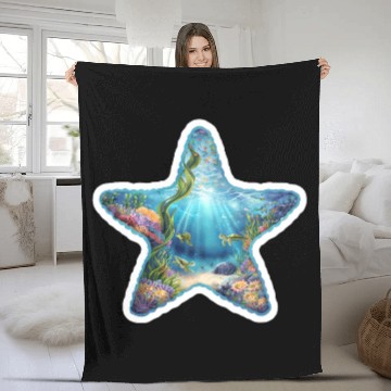 Discover Vibrant Starfish Illustration Fleece Blankets