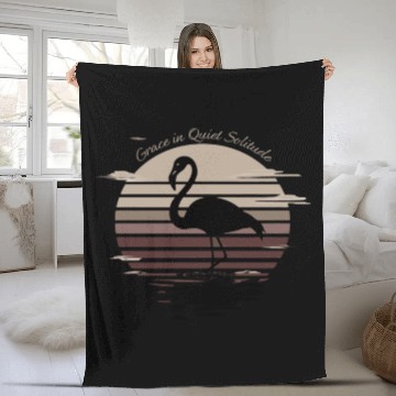 Discover Serene Flamingo Sunset Silhouette Fleece Blankets