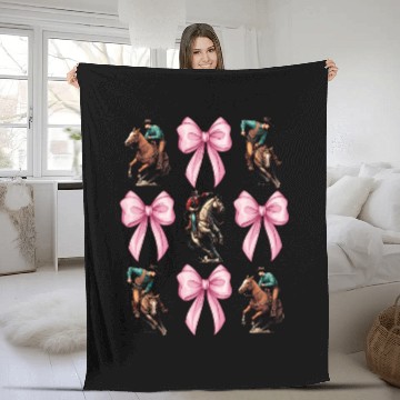 Discover Coquette Bow Rodeo Barrel Racer Barrel Racing Mom Fleece Blankets