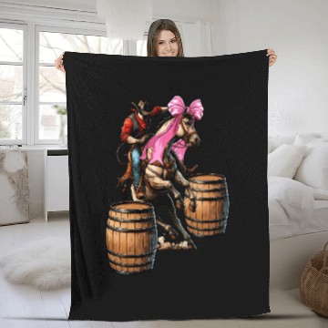 Discover Coquette Bow Barrel Racer Barrel Racing Rodeo Mom Fleece Blankets