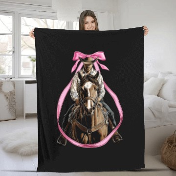 Discover Coquette Bow Rodeo Barrel Racer Barrel Racing Mom Fleece Blankets