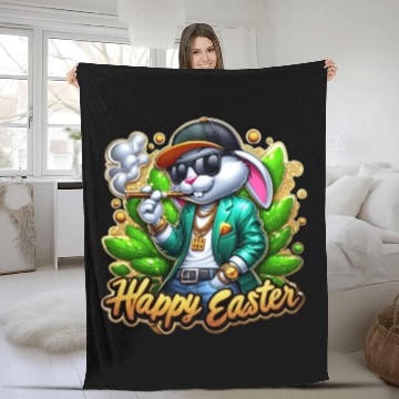 Discover Happy Easter Bunny Fleece Blankets