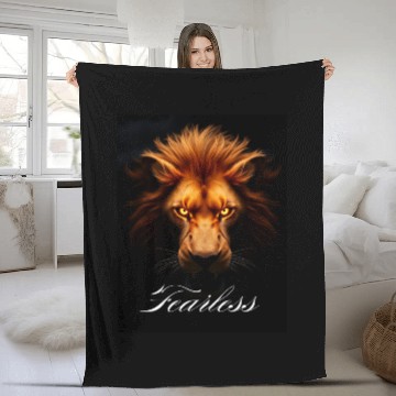 Discover Fearless Lion Fleece Blankets