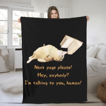 Discover Cat Lover - Next page please! Fleece Blankets