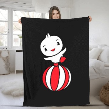 Discover Duck Standing Balancing Ball Circus Trick Beach Fleece Blankets