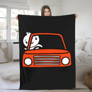 Discover Duck Car Driver Fast Vehicle Greeting Waving Cute Fleece Blankets