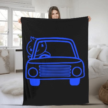 Discover Duck Car Driver Fast Vehicle Greeting Waving Cute Fleece Blankets