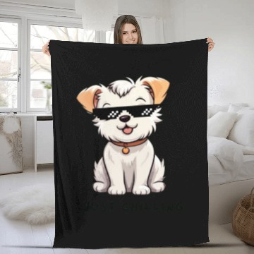 Discover Gold White Hand Drawn Running Cat Fleece Blankets remov