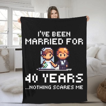 Discover Couples Married 40 Years - Funny 40th Wedding Anni Fleece Blankets