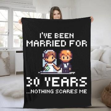 Discover Couples Married 30 Years - Funny 30th Wedding Anni Fleece Blankets