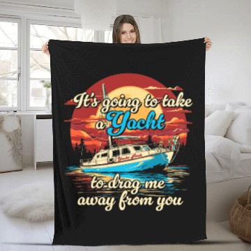 Discover Vintage Style on Back Yacht Rock Party Boat Fleece Blankets