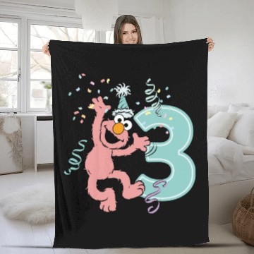 Discover Sesame Street Birthday Design With Elmo 3 Years Fleece Blankets