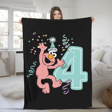 Discover Sesame Street Birthday Design With Elmo 4 Years Fleece Blankets