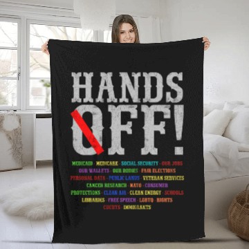 Discover Hands Off Social Security Protest Resist Save D Fleece Blankets