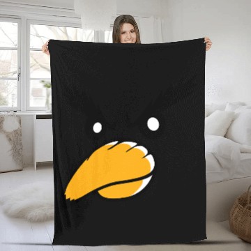 Discover Raven bird looks evil cool funny comic humor face Fleece Blankets