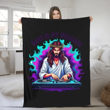 Discover Rave Techno House Party EDM Festival Goa Electro Fleece Blankets