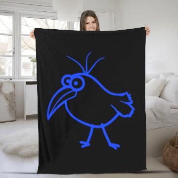 Discover Bird looks cute funny stupid weird confused comic Fleece Blankets