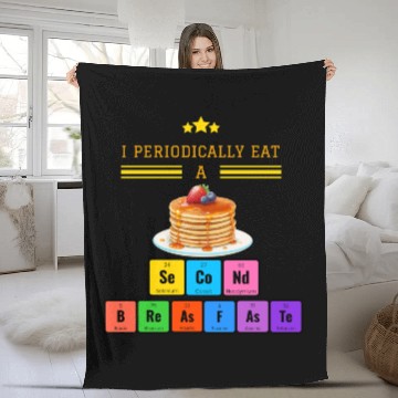 Discover Funny Periodic Table Pancake Science Humor Fleece Blankets
