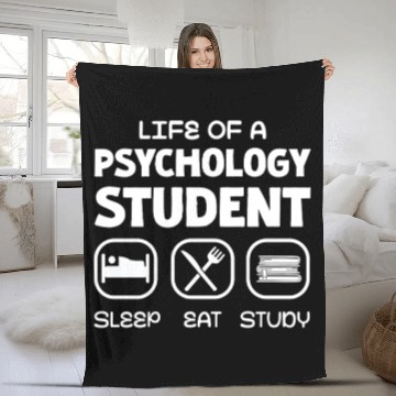 Discover Life of a Psychology Student: Sleep Eat Study Fleece Blankets