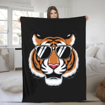 Discover Cartoon Tiger Cute Jungle Animal For Tiger Lover Fleece Blankets