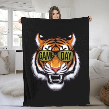 Discover Tiger Jungle Game Day Tiger Lover Jungle Spor Fleece Blankets