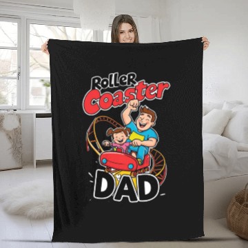 Discover Roller Coaster Dad - Thrilling Family Fun Fleece Blankets