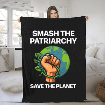 Discover Smash the patriarchy save the planet Fleece Blankets