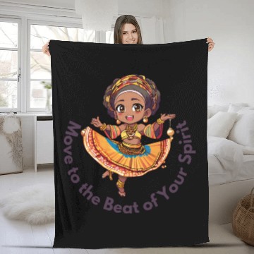 Discover Chibi Afro Dancer – Spirit in Motion Fleece Blankets