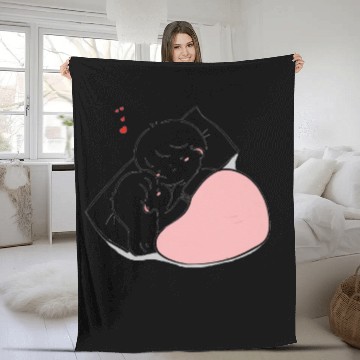 Discover Cartoon Couple Sweet Love Stickers Fleece Blankets