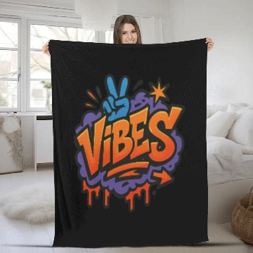 Discover Graffiti Vibes Fleece Blankets