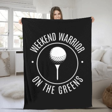 Discover Weekend Warrior On The Greens Fleece Blankets