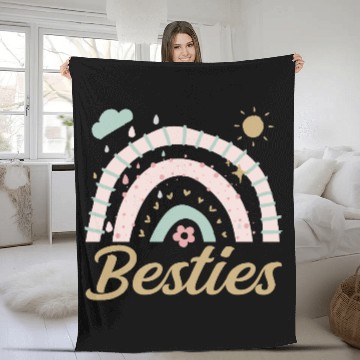 Discover Besties BFF Heart Best Friends Bestie Fleece Blankets