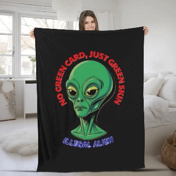 Discover NO GREEN CARD, JUST GREEN SKIN Fleece Blankets