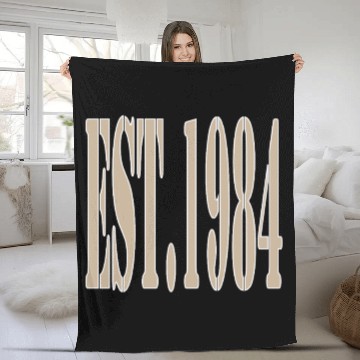 Discover EST. 1984 Fleece Blankets – Classic Beige Birth Year Fleece Blankets