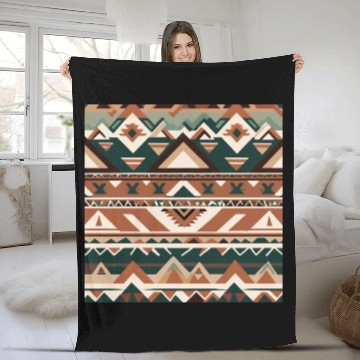 Discover Aztec Geometry Fleece Blankets