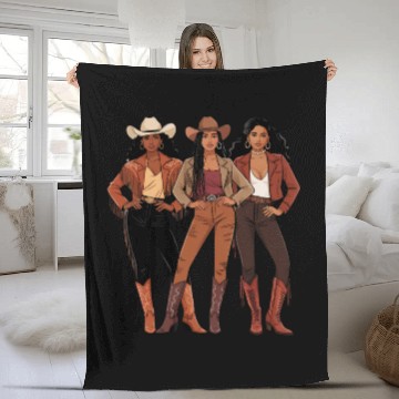 Discover Black African American Cowgirl Rodeo Fleece Blankets