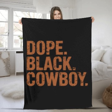 Discover Dope Black Cowboy Rodeo Fleece Blankets