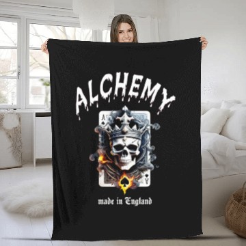 Discover Ace of Death – Alchemy Skull Card Fleece Blankets