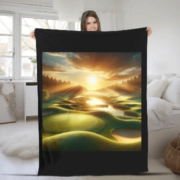 Discover Sunrise Golf Course Fleece Blankets